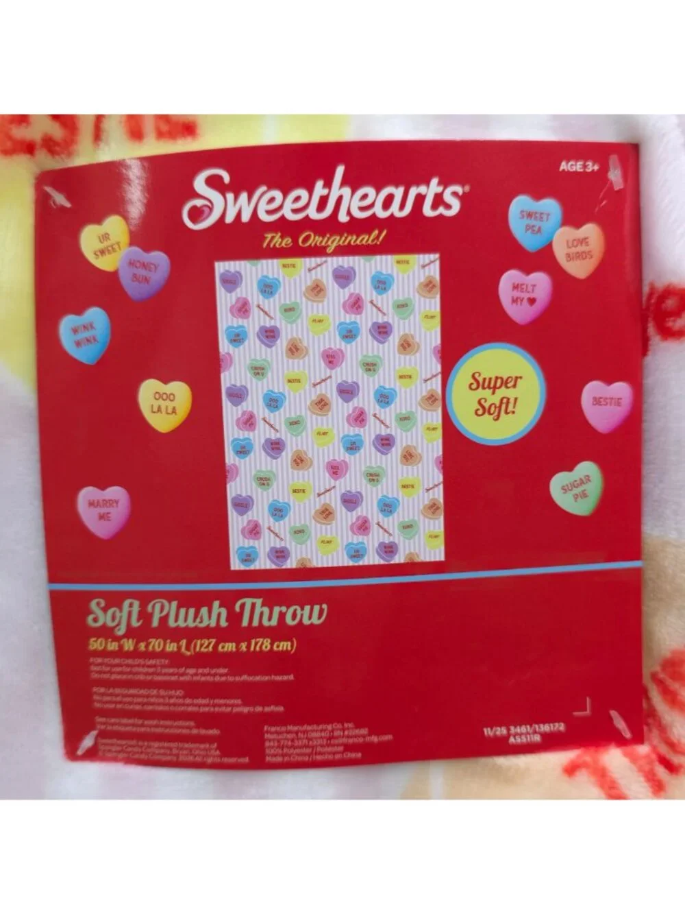 Sweethearts Soft Plush Throw Blanket 50